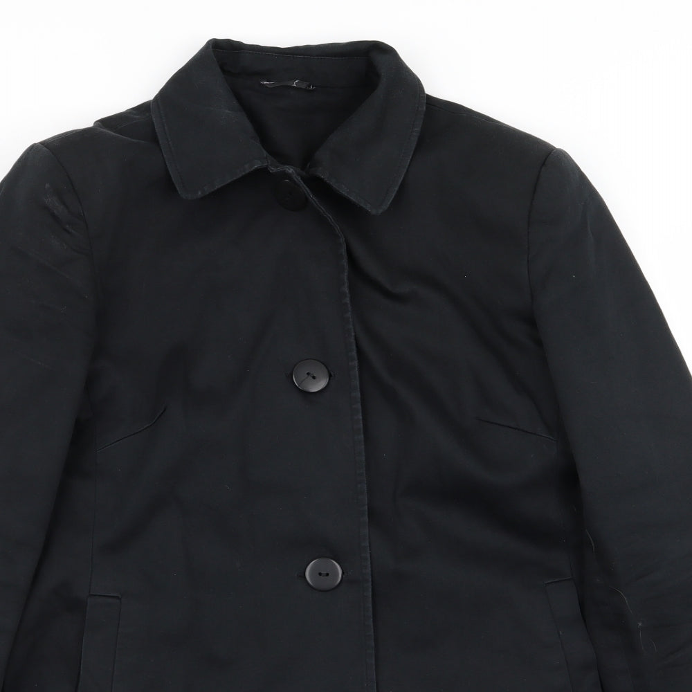 BHS Womens Black   Overcoat Coat Size 10