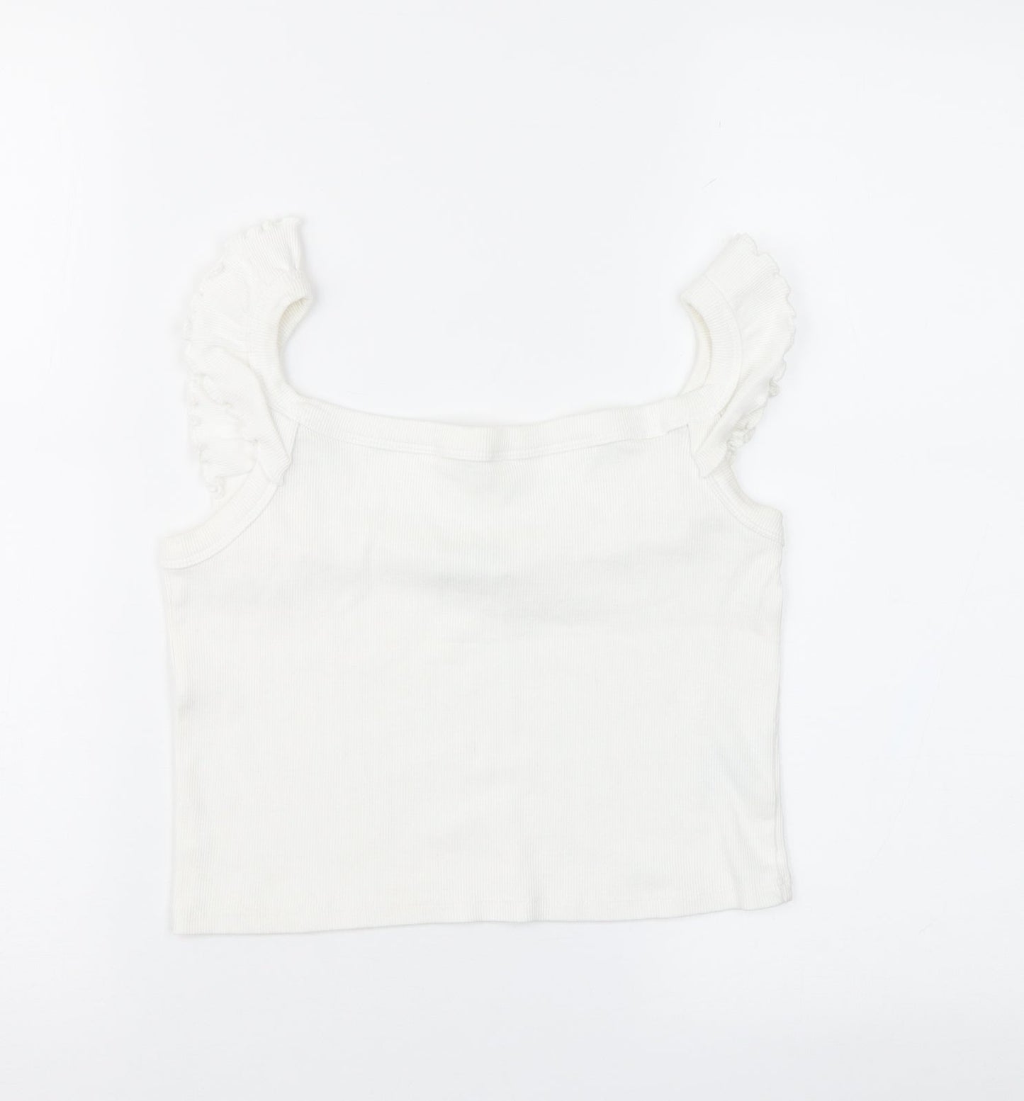 Brave Soul Womens White   Cropped Blouse Size S
