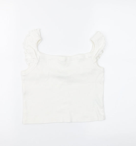 Brave Soul Womens White   Cropped Blouse Size S