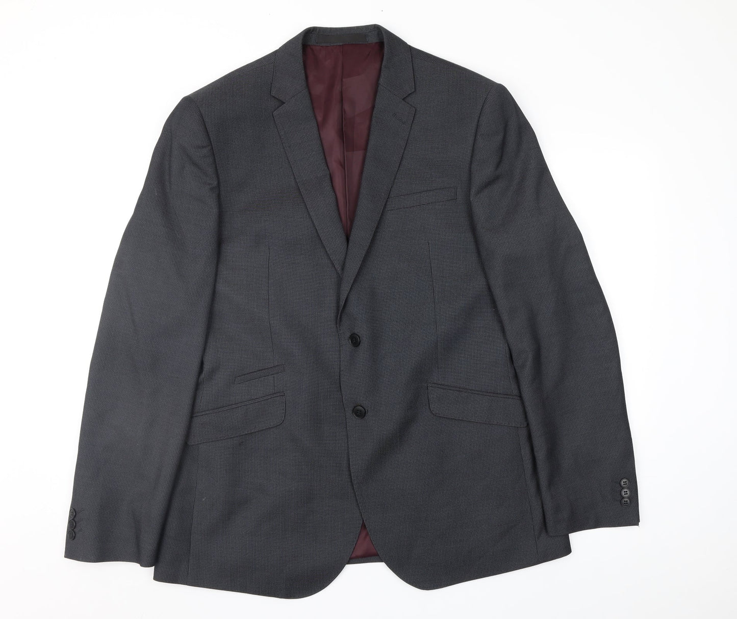 Marks and Spencer Mens Grey Striped  Jacket Suit Jacket Size 42