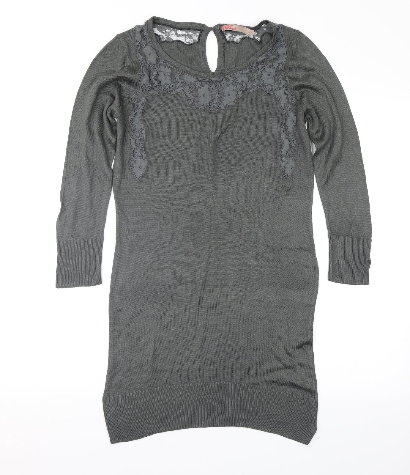 Saint Tropez Clothing Womens Grey Geometric  Jumper Dress  Size S