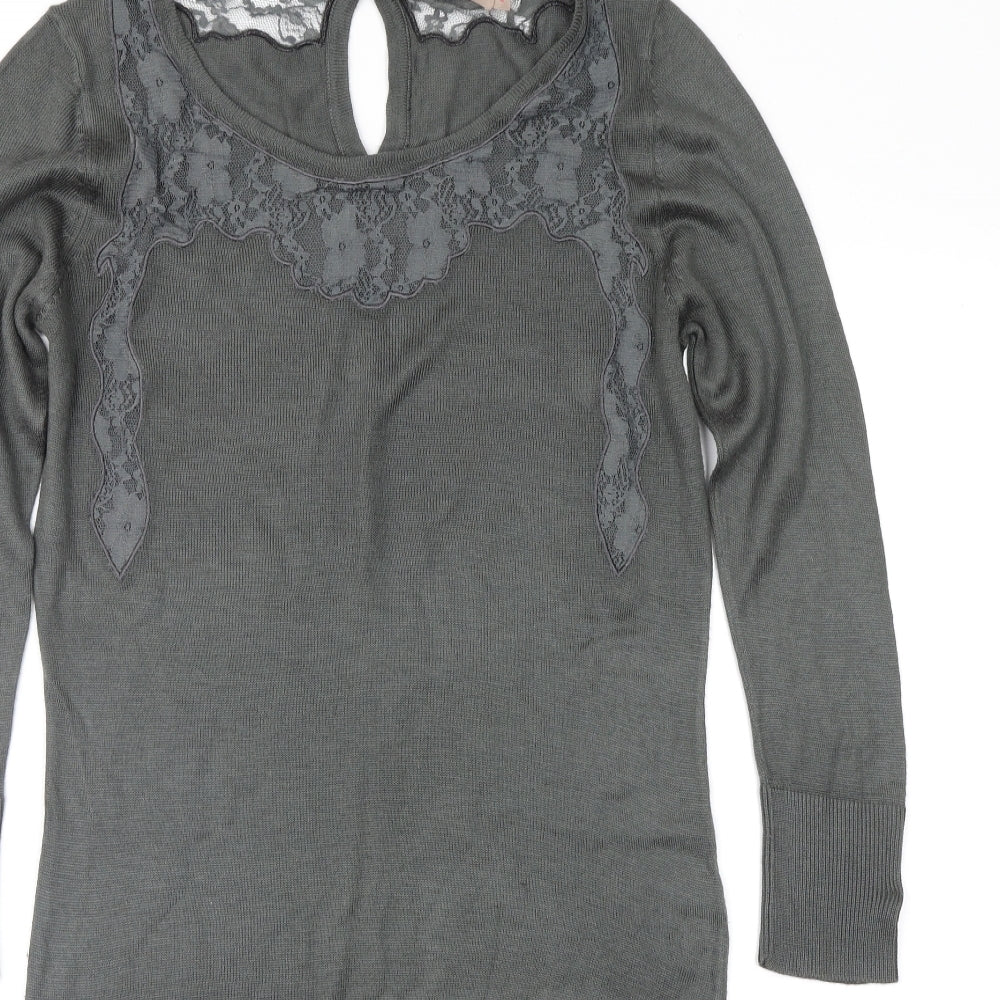Saint Tropez Clothing Womens Grey Geometric  Jumper Dress  Size S