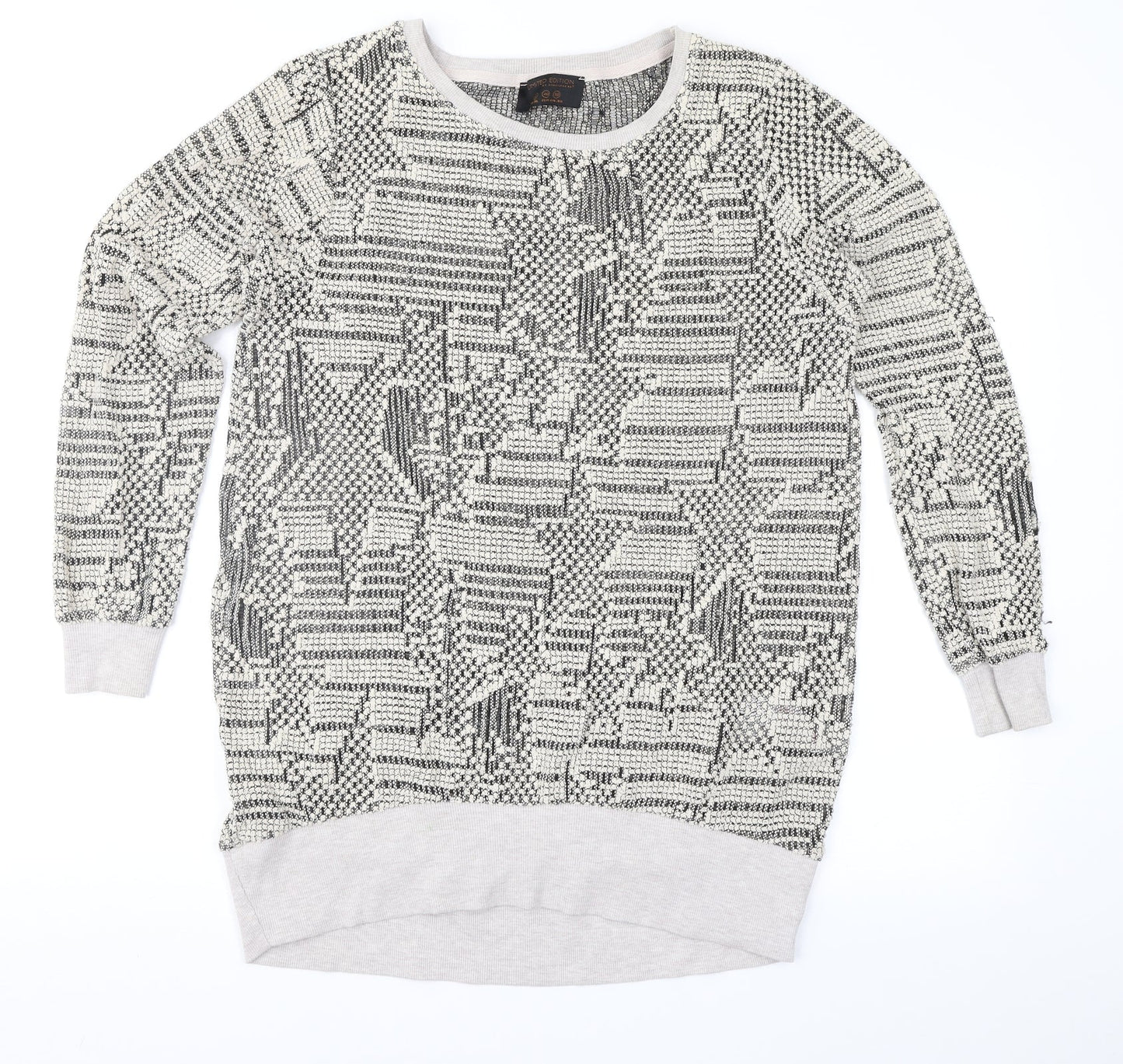 Atmosphere Womens Beige Geometric  Pullover Jumper Size 12