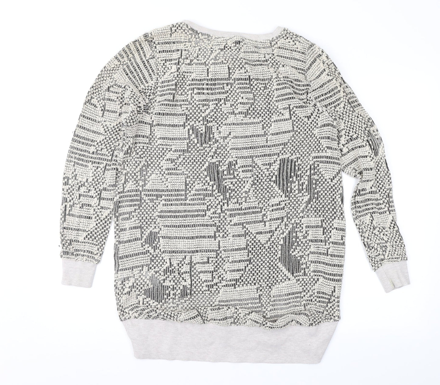 Atmosphere Womens Beige Geometric  Pullover Jumper Size 12