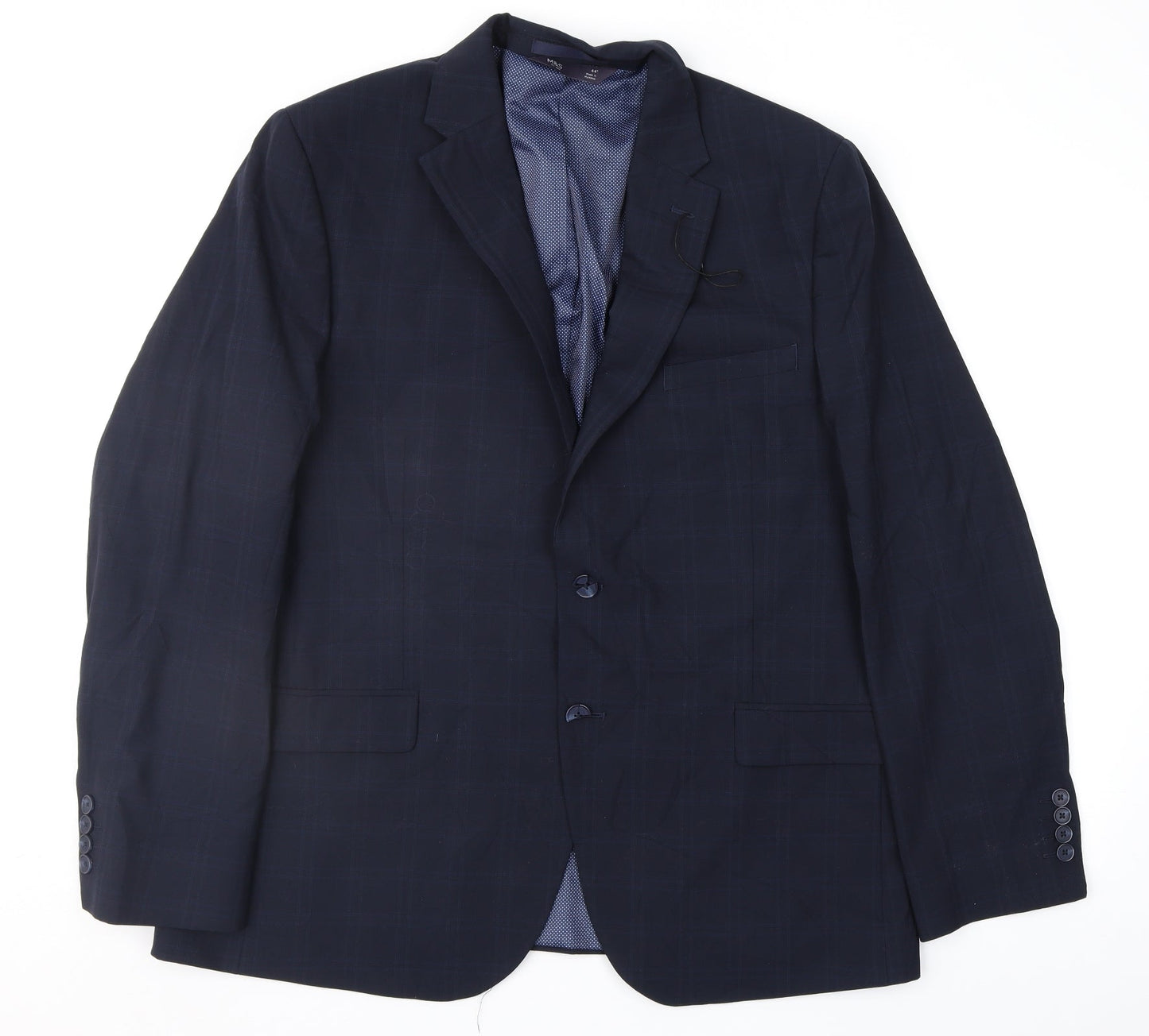 Marks and Spencer Mens Blue Striped  Jacket Suit Jacket Size 44
