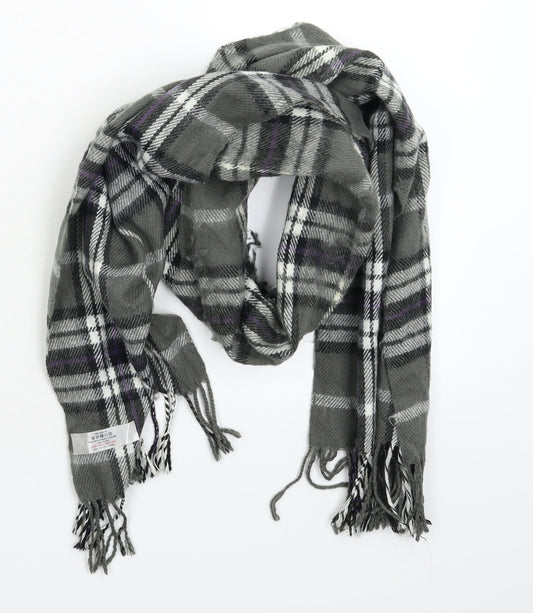 Preworn Unisex Grey Check Knit  Scarf