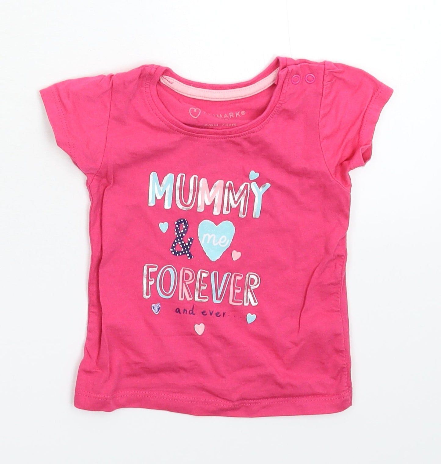Primark Girls Pink   Basic T-Shirt Size 6-9 Months