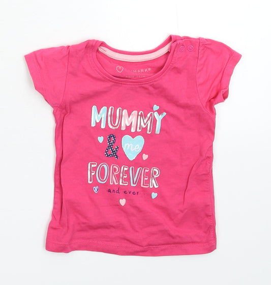 Primark Girls Pink   Basic T-Shirt Size 6-9 Months