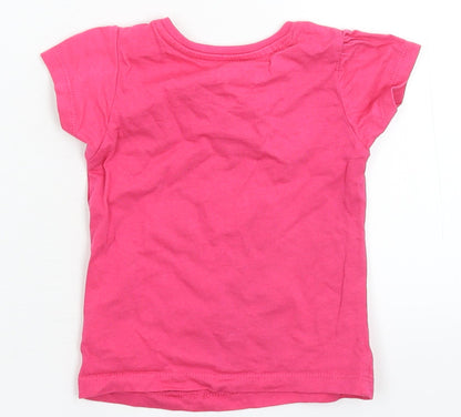 Back view of Primark girls’ pink basic t-shirt, size 6-9, months