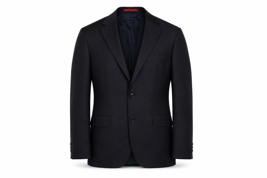 Burton Mens Blue Striped  Jacket Suit Jacket Size 40