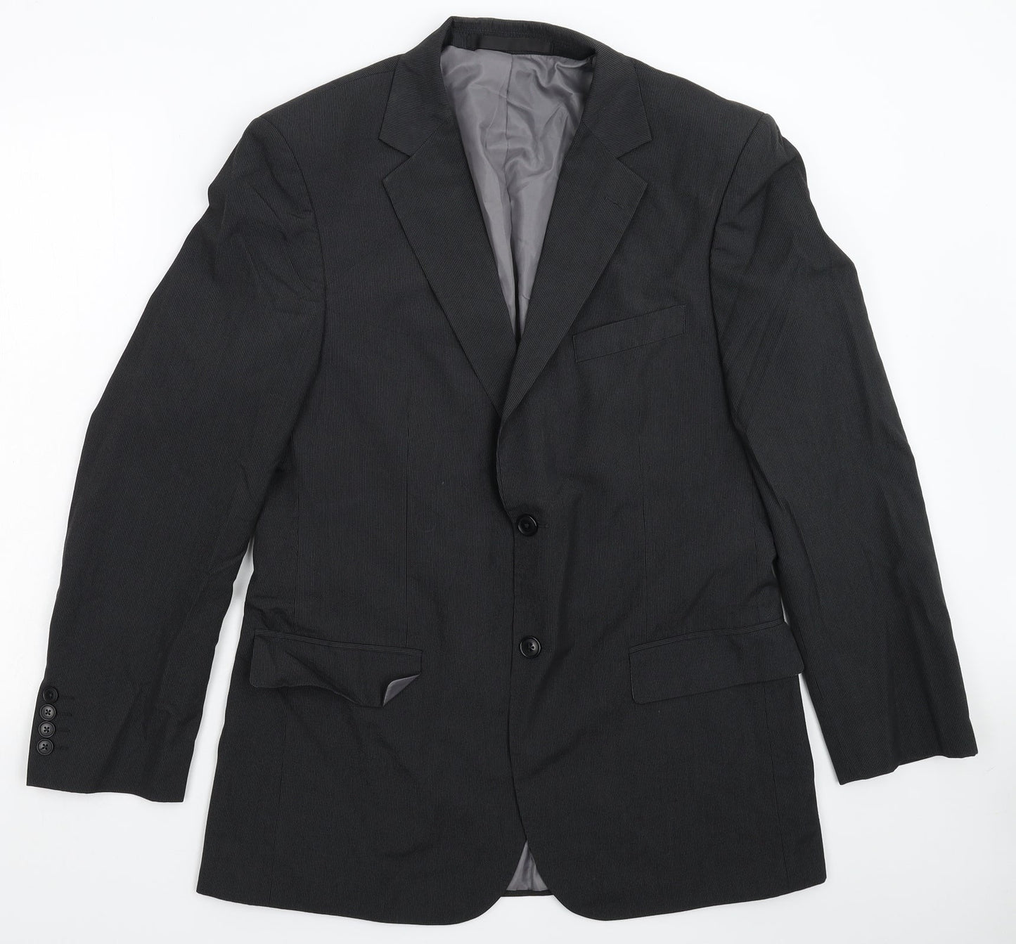 Marks and Spencer Mens Black Striped  Jacket Suit Jacket Size 40