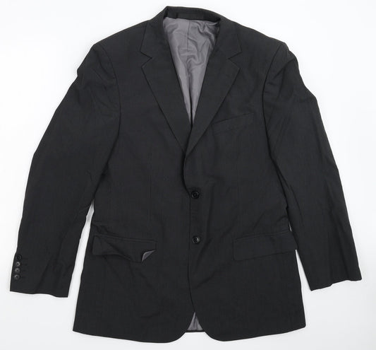 Marks and Spencer Mens Black Striped  Jacket Suit Jacket Size 40