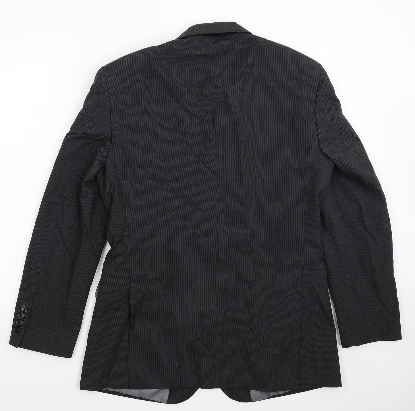 Marks and Spencer Mens Black Striped  Jacket Suit Jacket Size 40