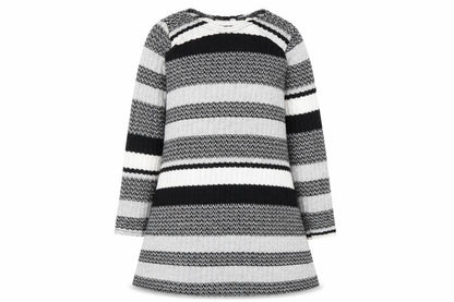 Boohoo Girls Black Striped  Fit & Flare  Size 5-6 Years