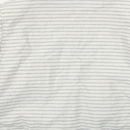 Tu Womens White Striped  Jacket Blazer Size 12