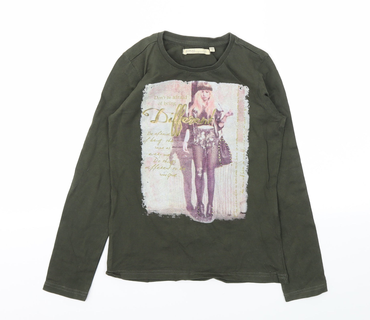 EMOI Girls Green   Basic T-Shirt Size 10 Years