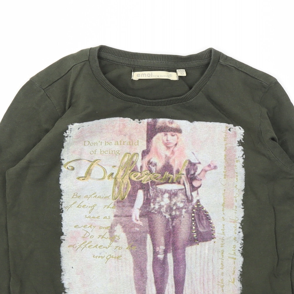 EMOI Girls Green   Basic T-Shirt Size 10 Years