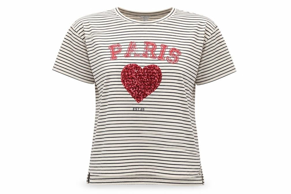 NEXT Womens Beige Striped  Basic T-Shirt Size 12