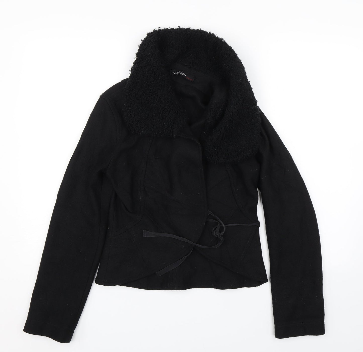 Marc Cain Womens Black   Overcoat Coat Size S