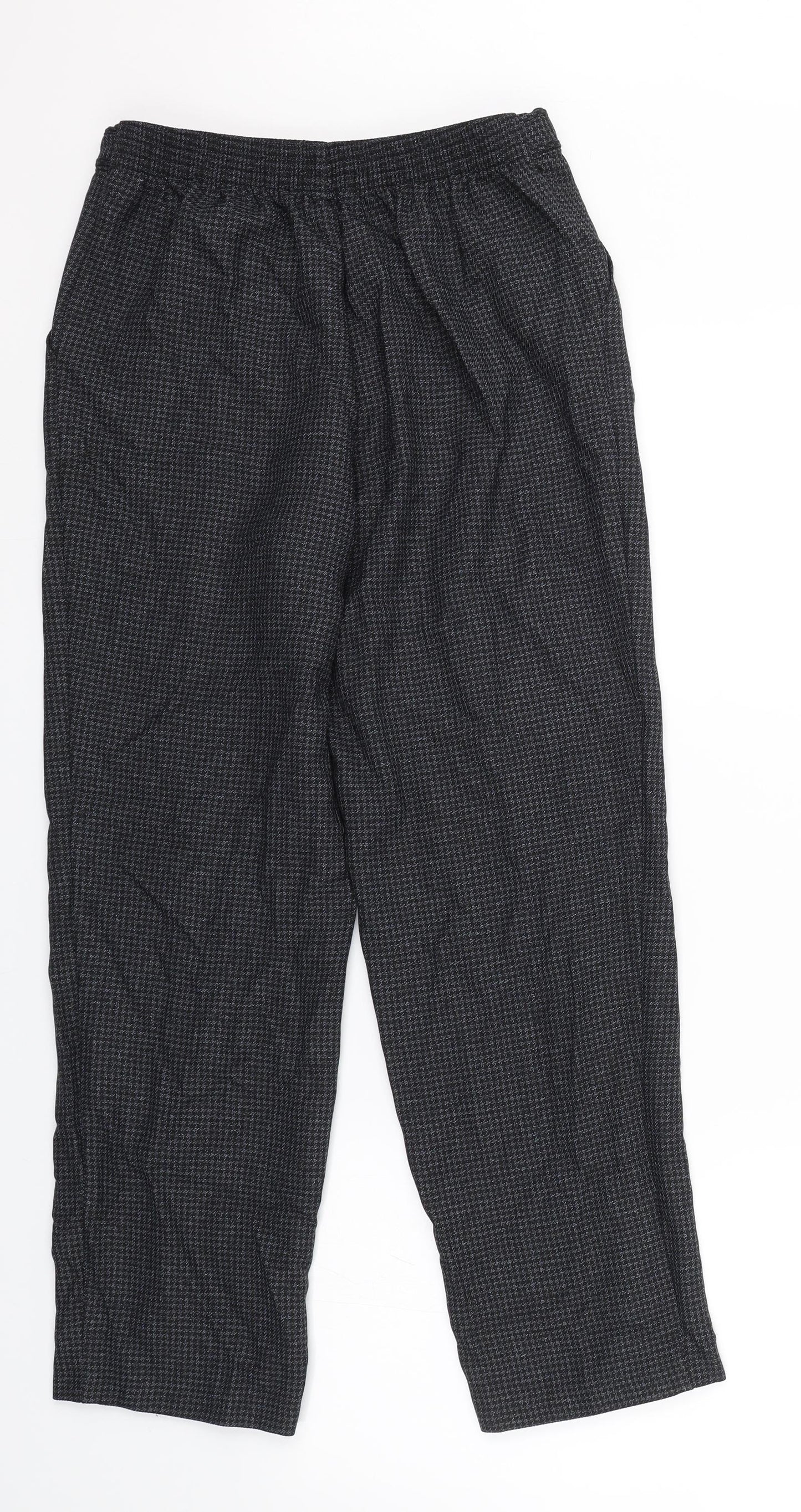 M&S Womens Black Houndstooth  Trousers  Size 10 L24 in