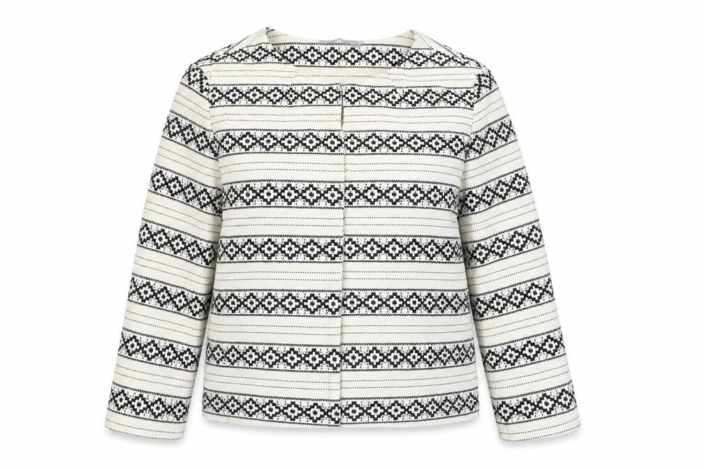 Sainsburys  Womens Ivory Geometric  Jacket  Size 14