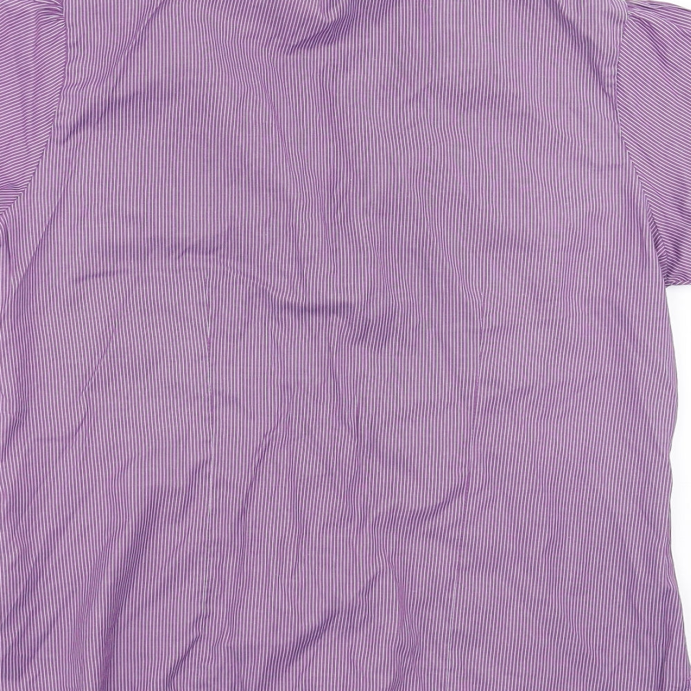 DJ&C Womens Purple Striped  Basic Blouse Size XL