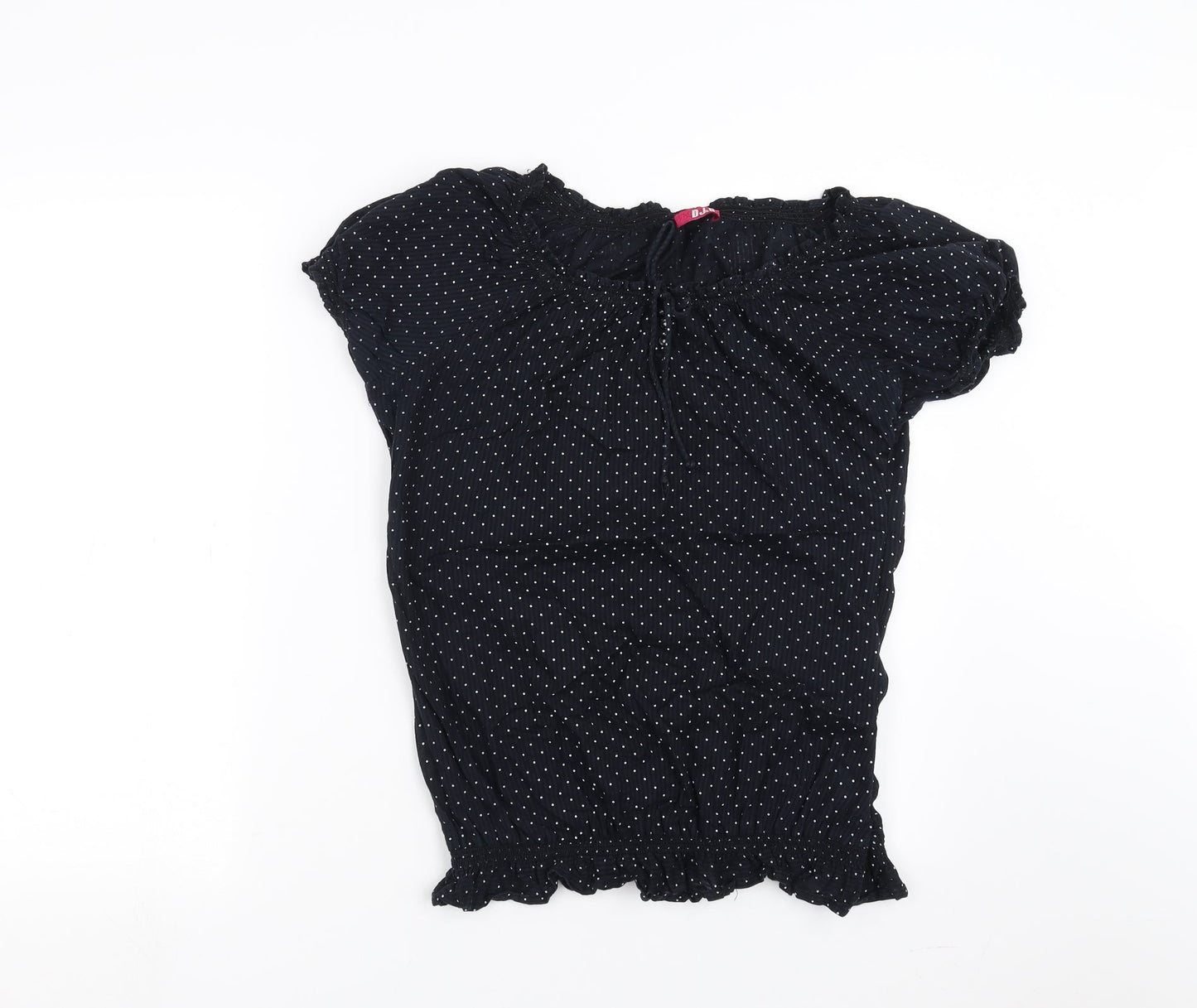 DJ&C Womens Blue Polka Dot  Basic Blouse Size 2XL
