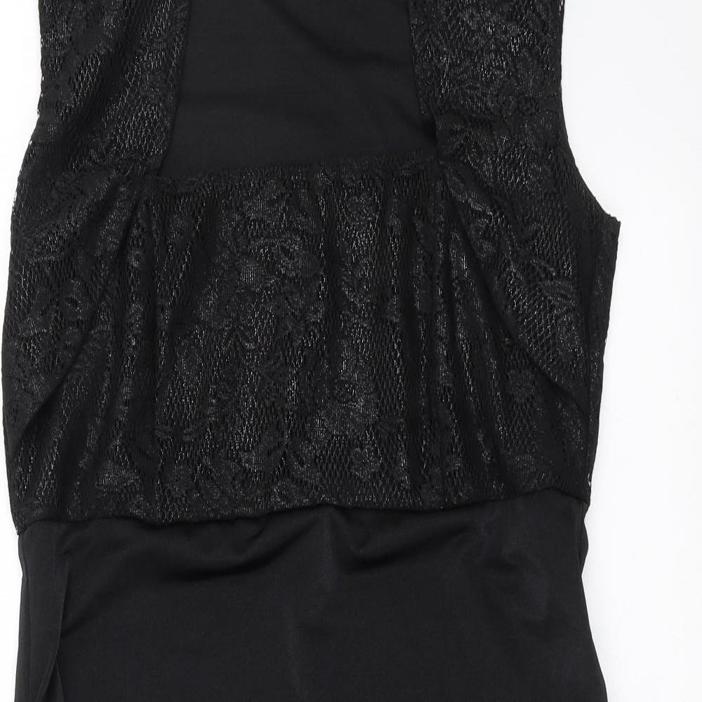 Body Flirt Womens Black Floral  Pencil Dress  Size 12  - Lace Detail