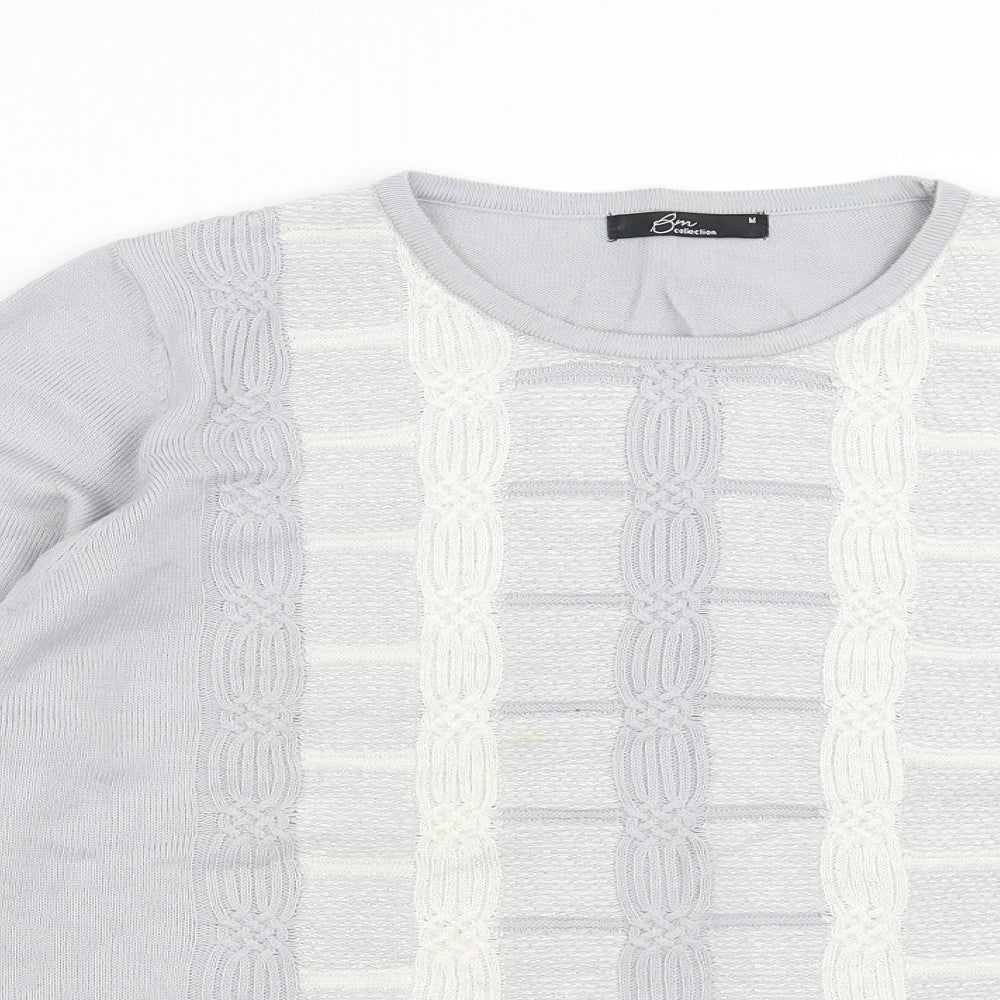 BM collection Womens Gold Geometric Knit Pullover Jumper Size M