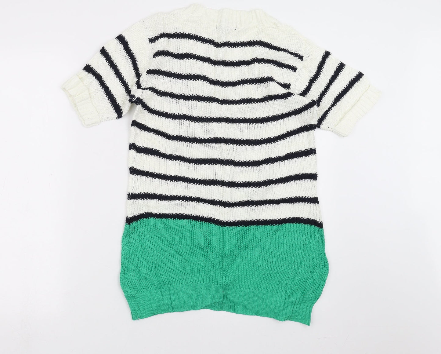 Sky Designs Womens Ivory Striped Knit Cardigan Jumper Size S