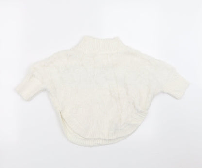 Hullabaloo Womens White Geometric  Pullover Jumper Size S