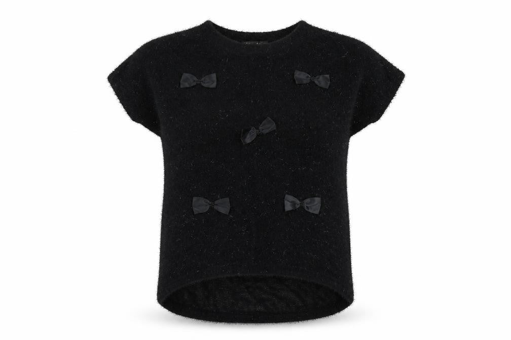 MODO Womens Black   Pullover Jumper Size 10  - bow detail