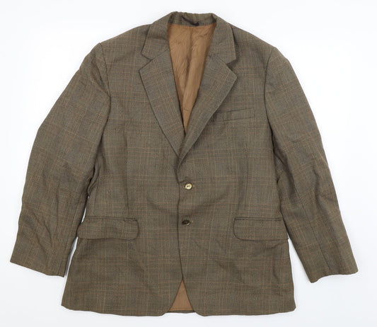 Talisman Mens Green Plaid  Jacket Blazer Size L