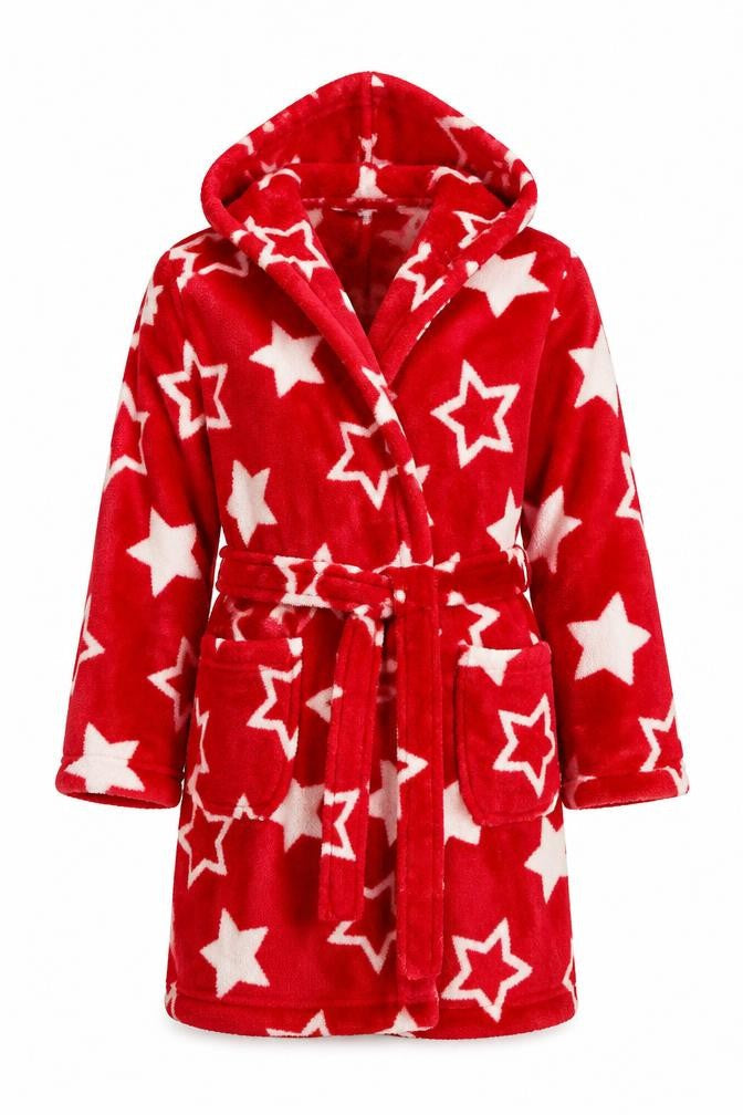 John Lewis Girls Red Solid  Capri Robe Size 6 Years  - Stars