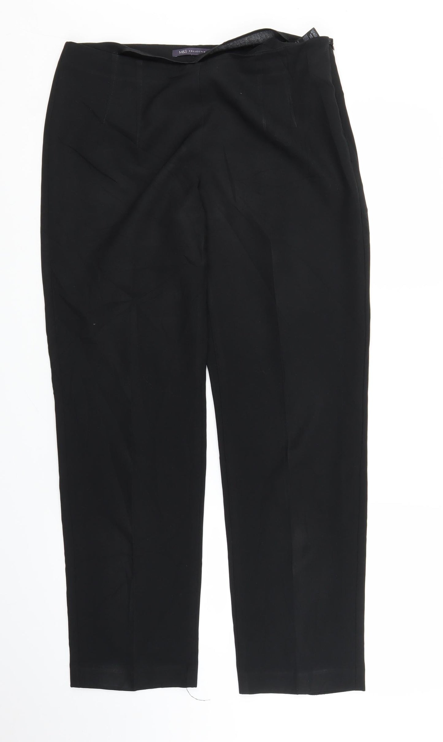 m&s Womens Black   Trousers  Size 12 L27 in