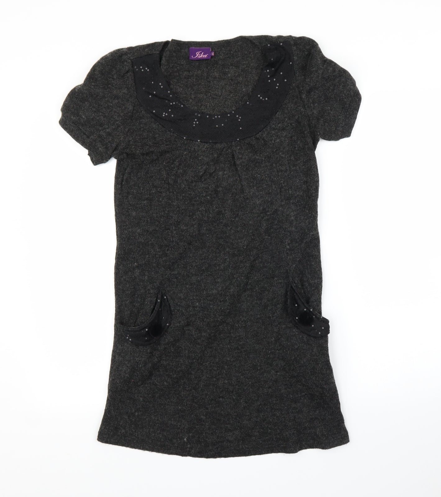 Iska Womens Grey   Tunic Blouse Size M