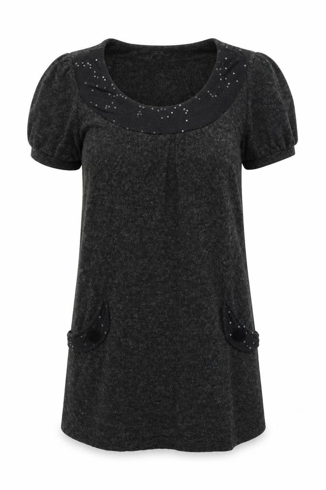 Iska Womens Grey   Tunic Blouse Size M