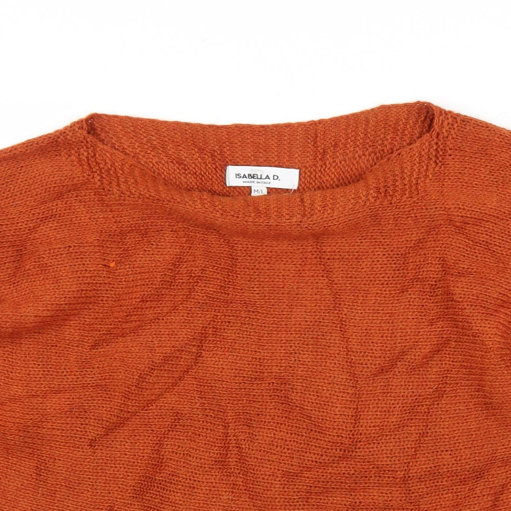 Isabell D Womens Orange   Pullover Jumper Size M