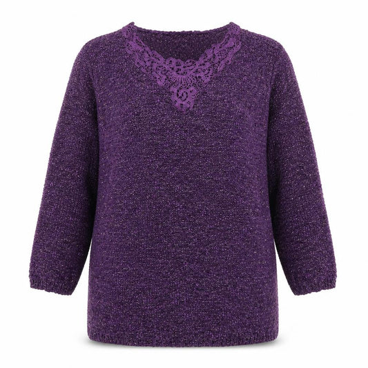 Bonmarché Womens Purple Pullover Jumper Size M