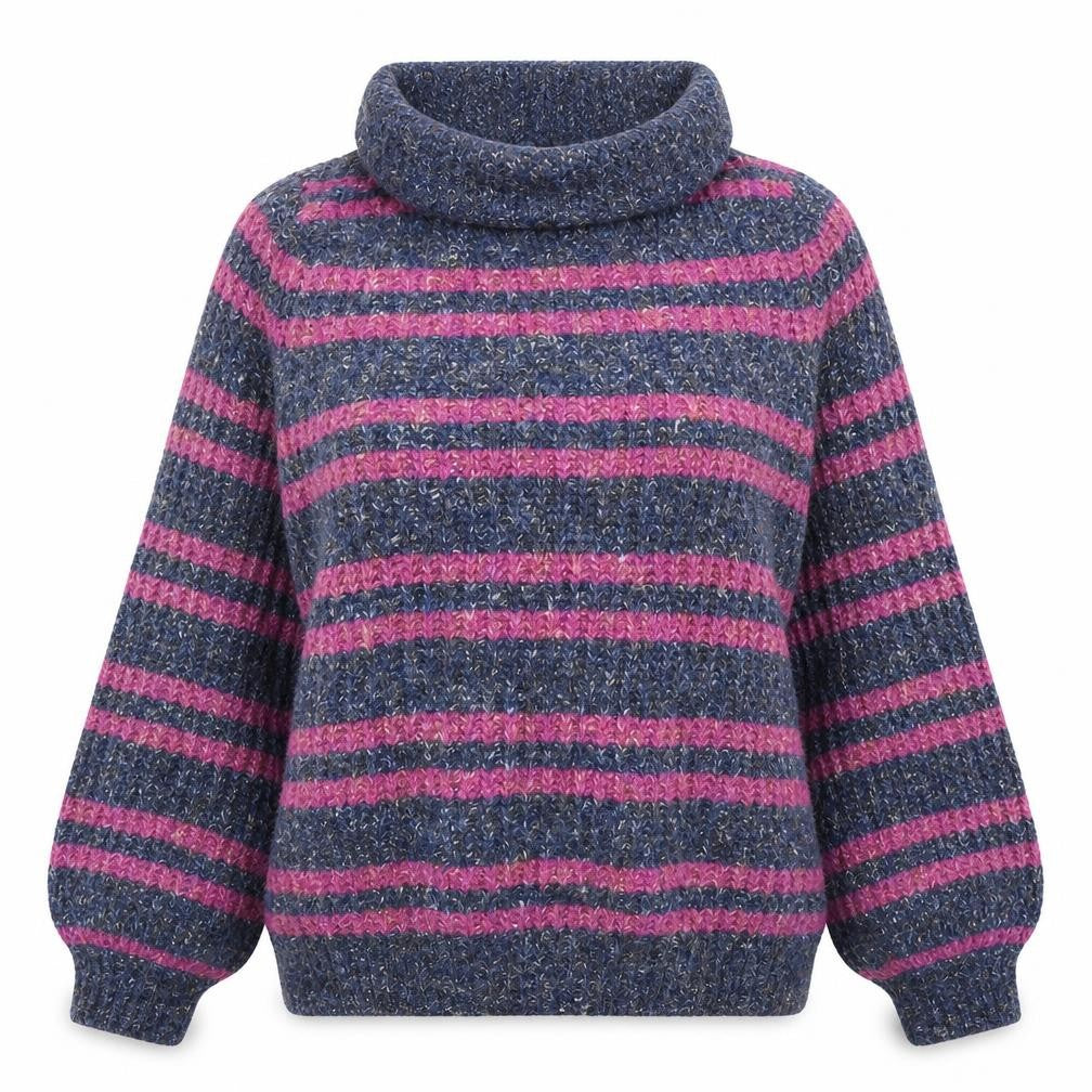 Shrinking Violet Womens Purple Striped  Pullover Jumper Size S