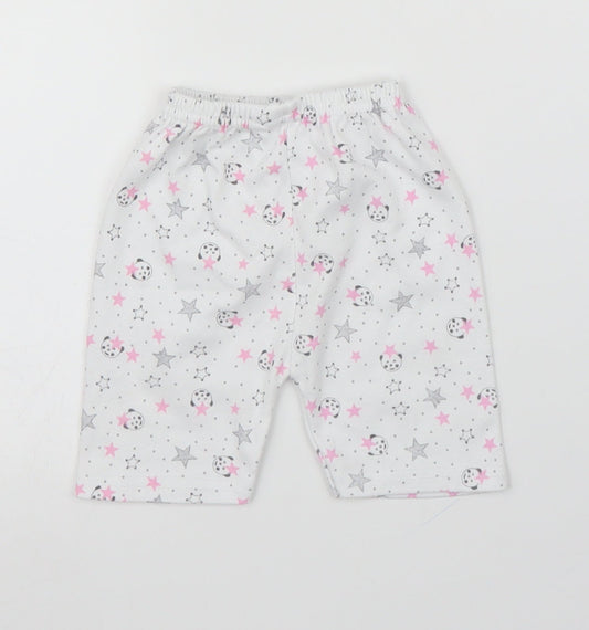 Preworn Girls White   Capri Leggings Size 0-3 Months  - Panda