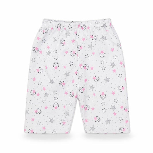 Front view of Preworn girls’ white capri leggings, size 0-3, months - panda