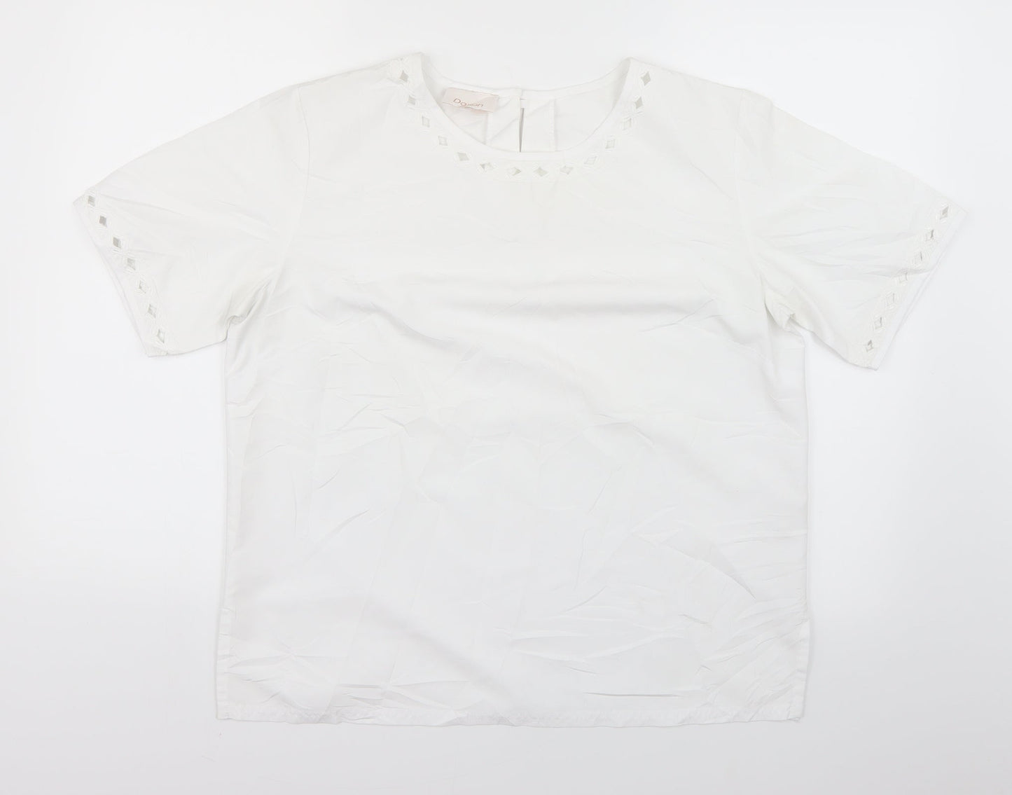 Daxon Womens White   Basic T-Shirt Size 14