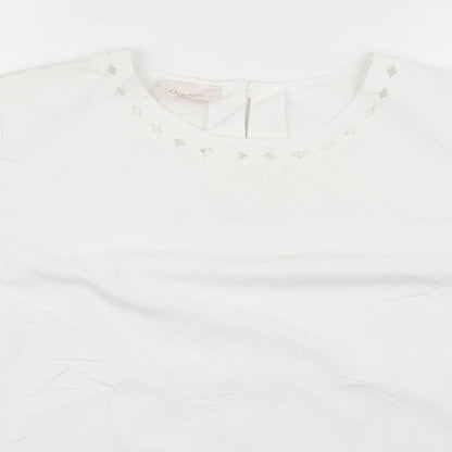 Daxon Womens White   Basic T-Shirt Size 14