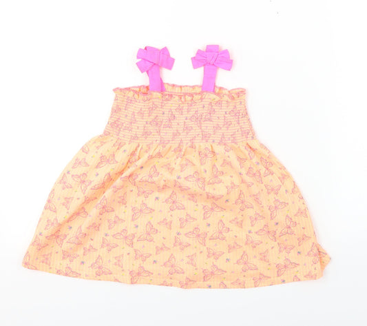 Matalan  Girls Orange Animal Print  A-Line  Size 9-12 Months