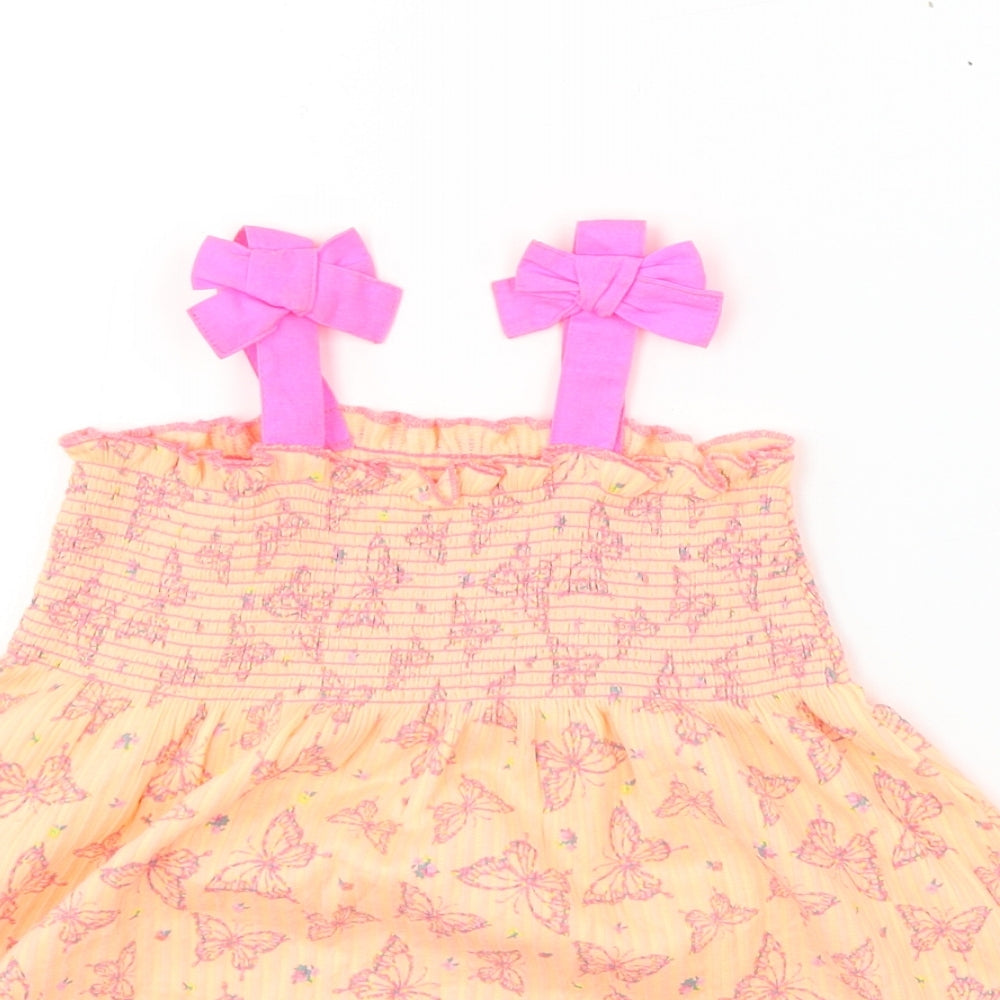 Matalan  Girls Orange Animal Print  A-Line  Size 9-12 Months