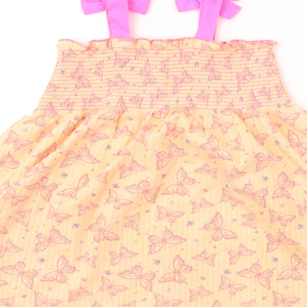 Matalan  Girls Orange Animal Print  A-Line  Size 9-12 Months