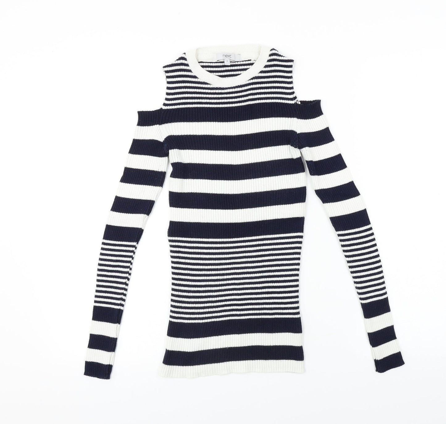 NEXT  Womens White Striped  Pullover Jumper Size 8