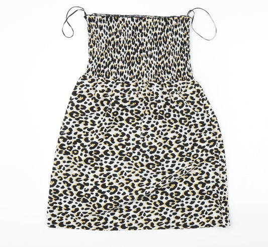 Studio Womens White Animal Print  A-Line  Size 12