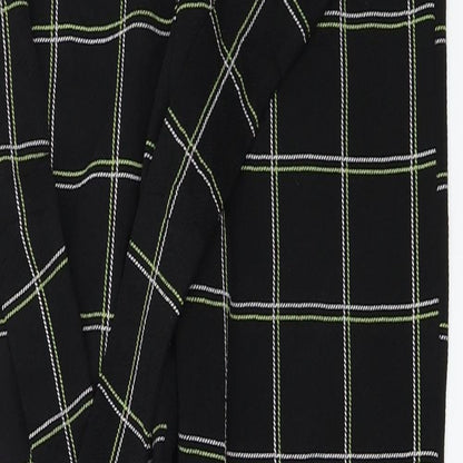 PRETTYLITTLETHING Womens Black Check  Trousers  Size 10 L25 in